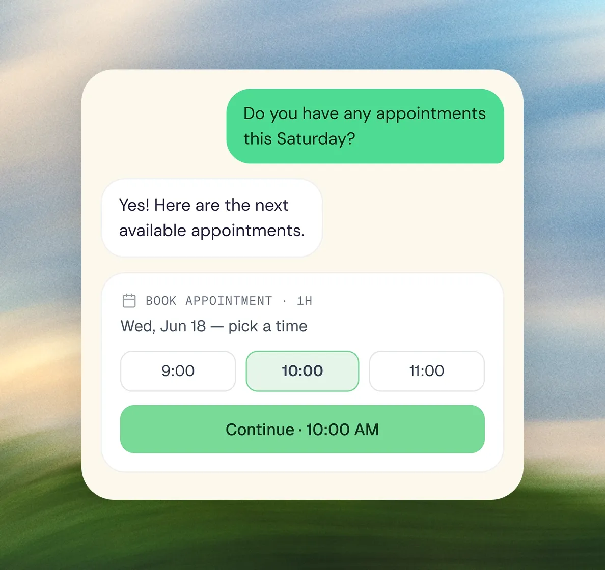 Service businesses example conversation